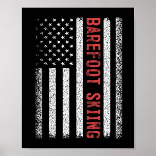 Affiche Drapeau américain Refoot Skiing 4 juillet