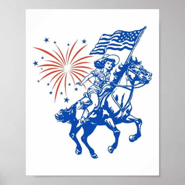 Affiche Drapeau américain rétro 4 juillet Drapeau américai (Devant)