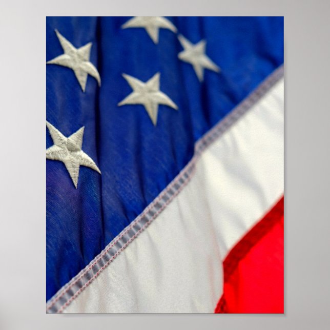 Affiche Drapeau américain Rouge Blanc bleu (Devant)