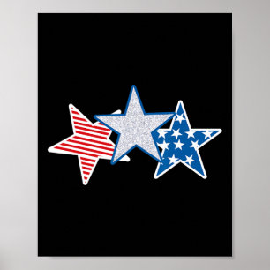 Affiche Drapeau américain Rouge Blanc Bleu Drapeau américa