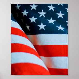Affiche Drapeau américain rouge blanc et bleu