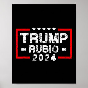 Affiche Drapeau américain Rubio 2024 - Président des élect
