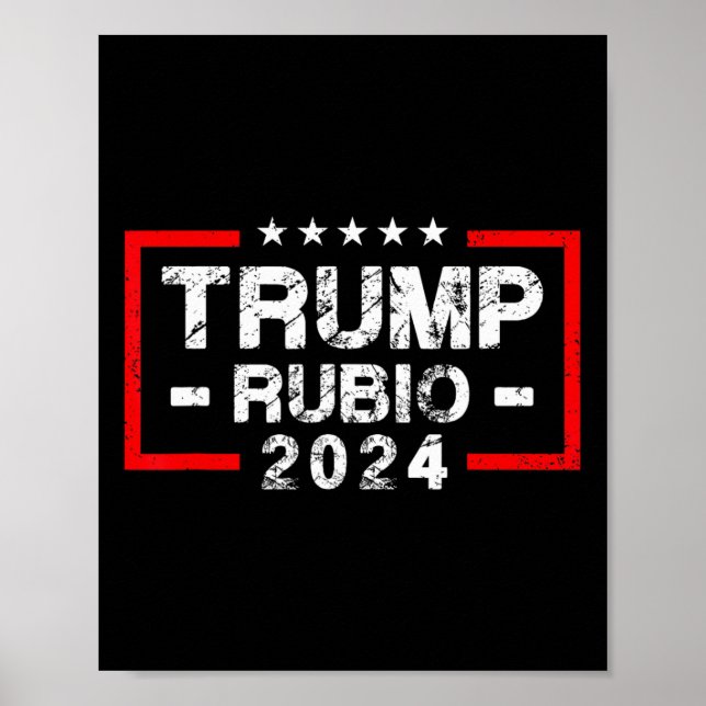 Affiche Drapeau américain Rubio 2024 - Président des élect (Devant)