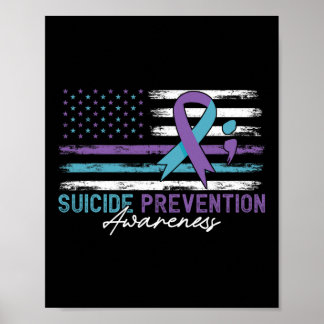 Affiche Drapeau américain Sensibilisation à la prévention 