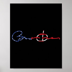 Affiche Drapeau américain Signature 44-48 Obama pour le pr