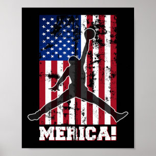 Affiche Drapeau Américain Sketll Drapeau Usa 4 Juillet Hom