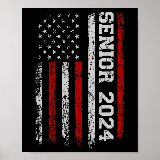 Affiche Drapeau Américain Supérieur 2024 Classe D'Études S (Devant)