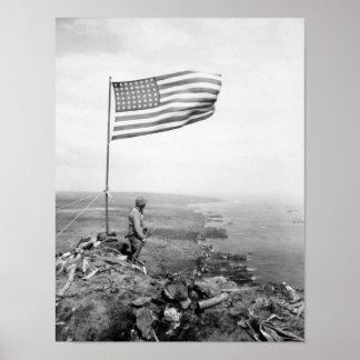 Affiche Drapeau américain survolant le mont Suribachi - 2È