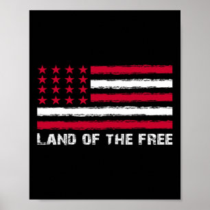Affiche Drapeau américain Terre des hommes libres Amérique