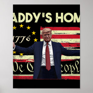 Affiche Drapeau Américain Trump Chez Papa We The People 45