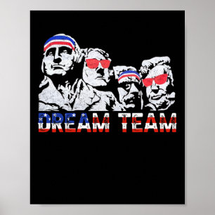 Affiche Drapeau américain Usa Dream Team Drôle Patriote Ré