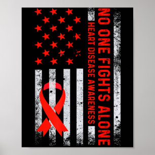 Affiche Drapeau américain Usa Pas de combat seul contre le