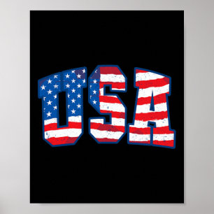 Affiche Drapeau américain Usa Patriotique 4 juillet Amériq