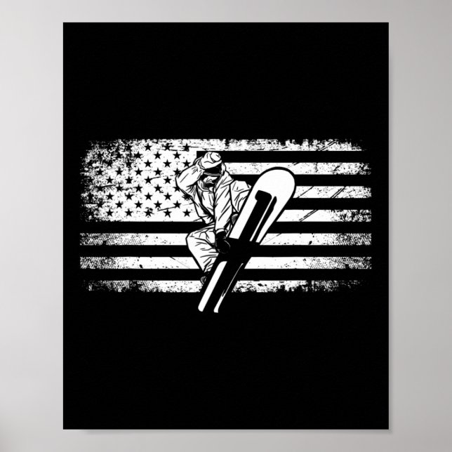 Affiche Drapeau américain Vêtements de snowboard - Snowboa (Devant)