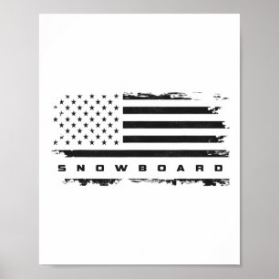 Affiche Drapeau américain Vêtements de snowboard - Snowboa