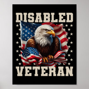 Affiche Drapeau américain vétéran handicapé militaire sold