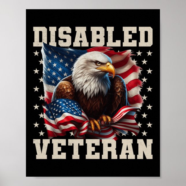 Affiche Drapeau américain vétéran handicapé militaire sold (Devant)