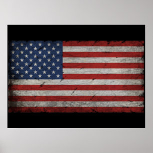 Affiche drapeau américain vintage 4 juillet 