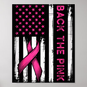 Affiche Drapeau américain Vintage Back The nk Cancer du se