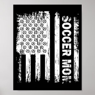 Affiche Drapeau américain vintage Football Maman Fans de f