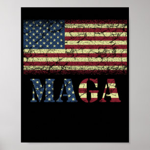 Affiche Drapeau américain vintage Grunge MAGA