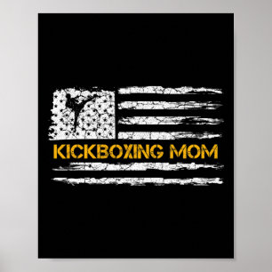 Affiche Drapeau américain vintage Mma kickboxing Fighter M