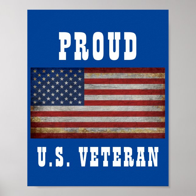 AFFICHE DRAPEAU AMÉRICAIN VINTAGE PERSONNALISÉ   (Devant)