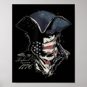 Affiche Drapeau américain vintage Retro Patriot Defiant de