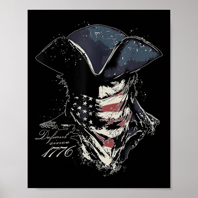 Affiche Drapeau américain vintage Retro Patriot Defiant de (Devant)