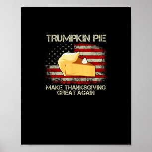 Affiche Drapeau américain vintage Trumpkin Pie Faire Thank