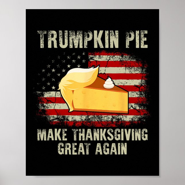 Affiche Drapeau américain vintage Trumpkin Pie Faire Thank (Devant)