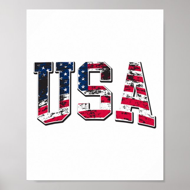 Affiche Drapeau américain vintage Usa  (Devant)