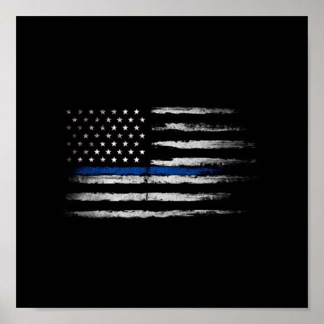 Affiche Drapeau American Thin Blue Line (Devant)