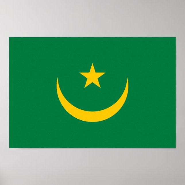 Affiche Drapeau ancien de Mauritanie (Devant)