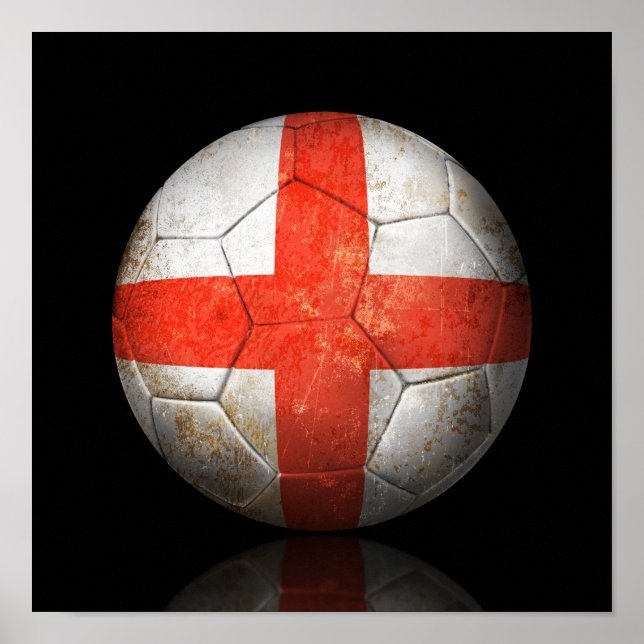 Affiche Drapeau Anglais Porté Football Soccer Ball (Devant)