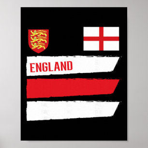 Affiche Drapeau Angleterre Anglais Football Foot Soccer Fa