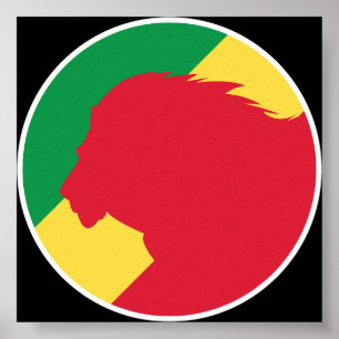 Affiche Drapeau animal national congolais du Congo