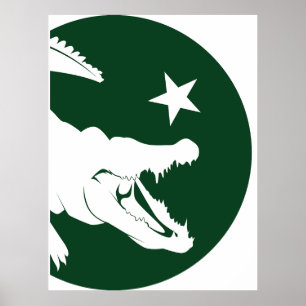 Affiche Drapeau animal national pakistanais Crocodile