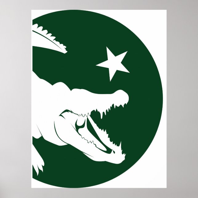Affiche Drapeau animal national pakistanais Crocodile (Devant)