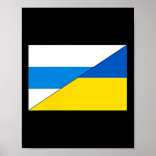 Affiche Drapeau anti-guerre russe Drapeau ukrainien Net Vo