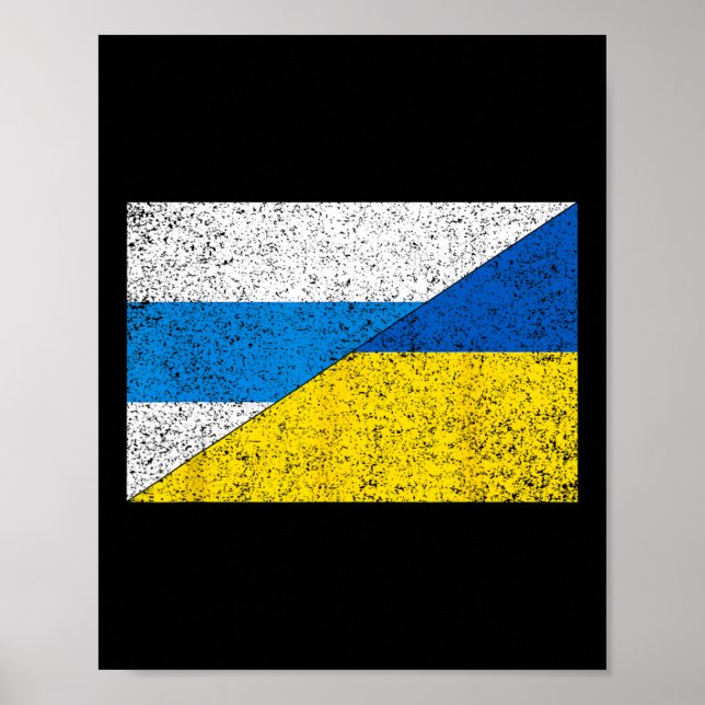 Affiche Drapeau anti-guerre russe Drapeau ukrainien Net Vo (Devant)