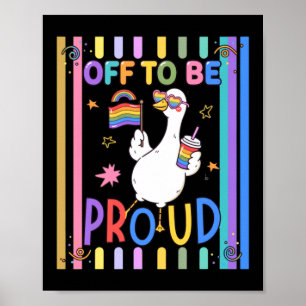 Affiche Drapeau arc-en-ciel de la fierté de l'oie Fête amu