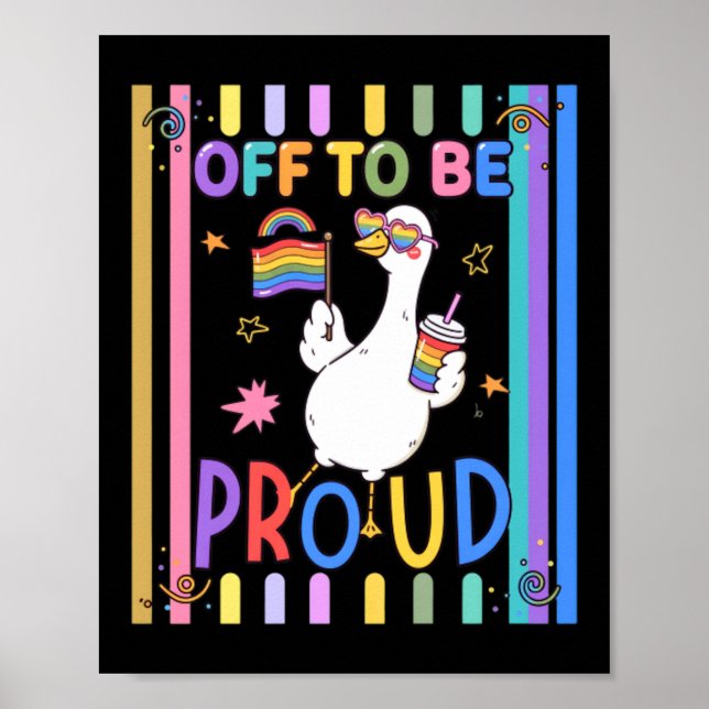 Affiche Drapeau arc-en-ciel de la fierté de l'oie Fête amu (Devant)