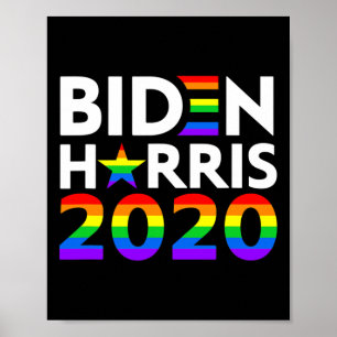 Affiche Drapeau arc-en-ciel de la fierté gay LGBT Biden Ha