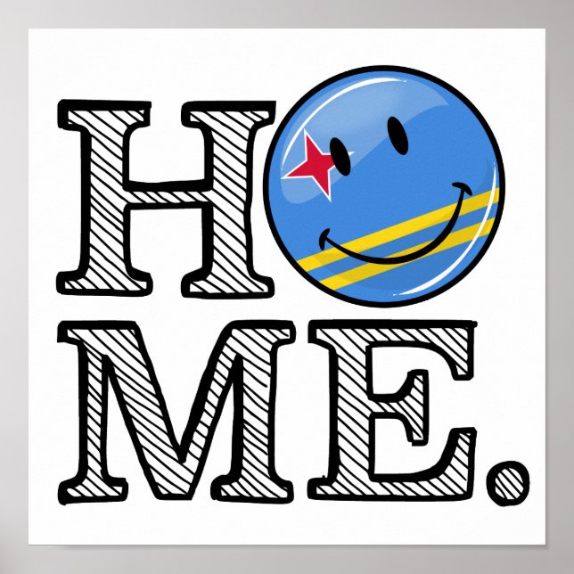 Affiche Drapeau Aruba Smiling House Warmer (Devant)