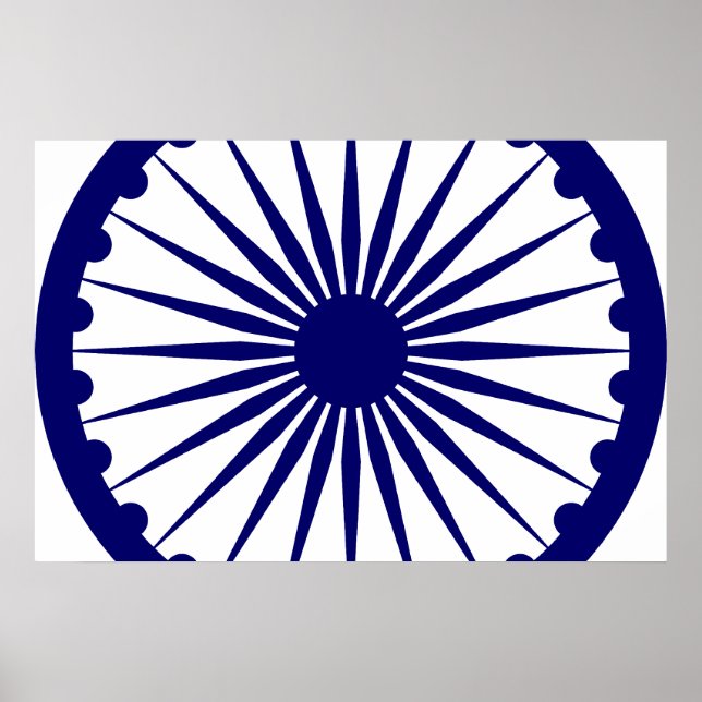 Affiche Drapeau Ashoka Chakra, Inde (Devant)