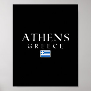 Affiche Drapeau Athènes Grèce Vacances Athènes Souvenir Gr