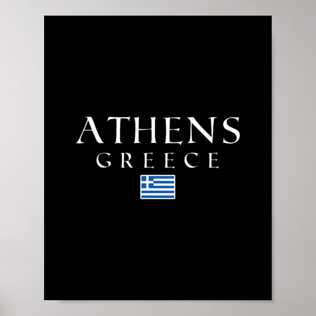 Affiche Drapeau Athènes Grèce Vacances Athènes Souvenir Gr (Devant)