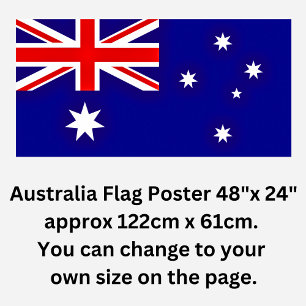 Affiche Drapeau australien 48"x24" (changez votre taille)