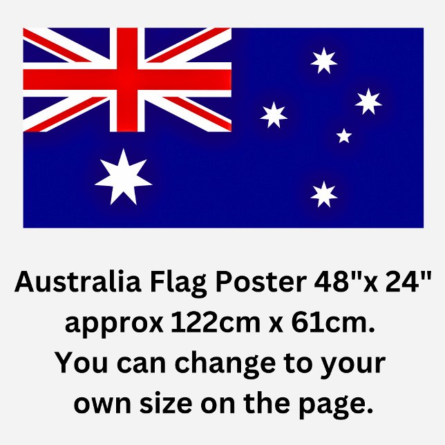 Affiche Drapeau australien 48"x24" (changez votre taille) (Créateur téléchargé)